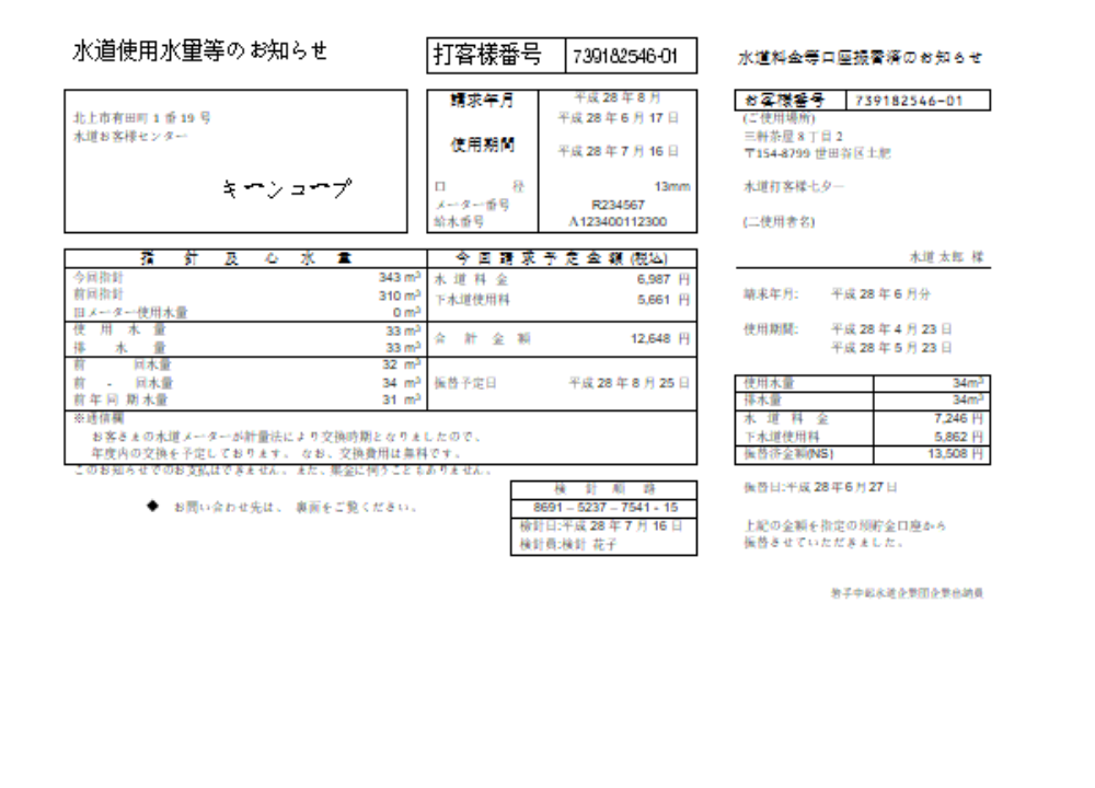 Iwate Chubu Waterworks Bureau water utility business bill,  SCR PSD template